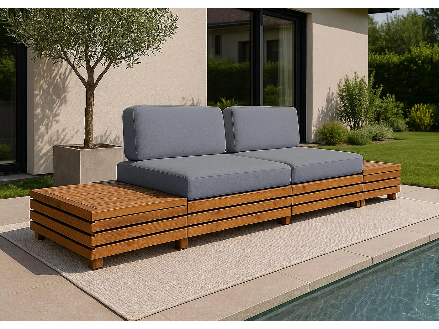 Conjunto de jardim MCW-L28 (conjunto de 4),  estofo cinzento escuro