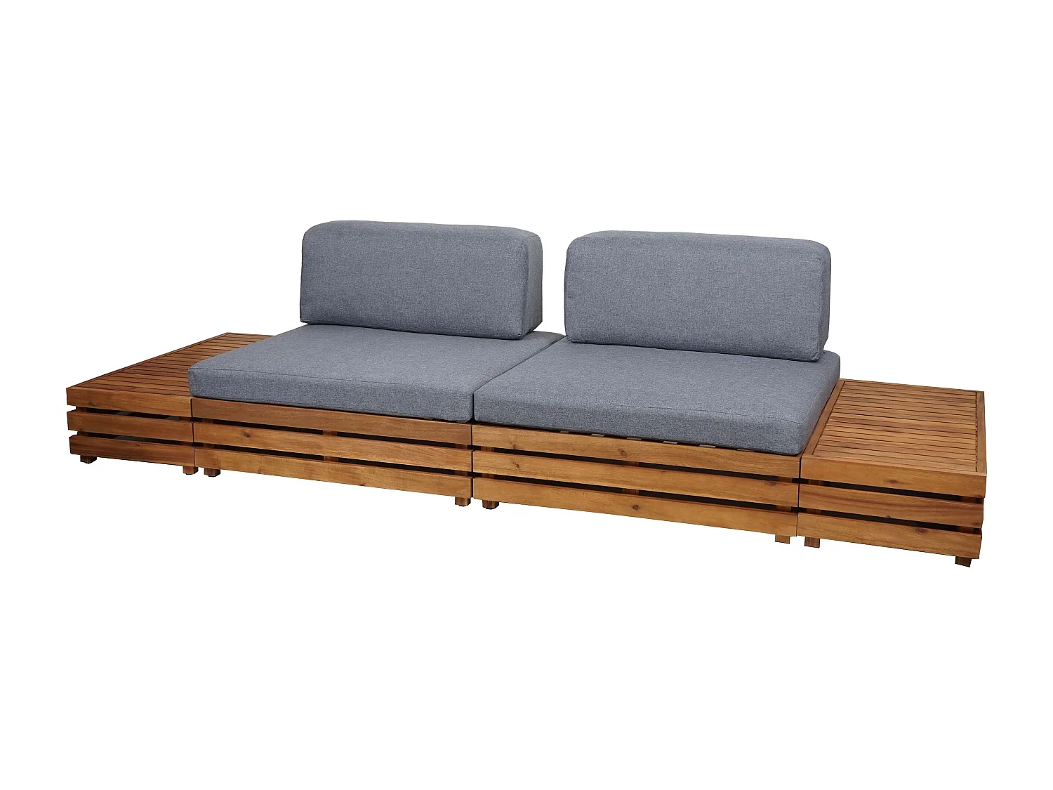 Garten-Garnitur MCW-L28 (4er-Set), Polster dunkelgrau