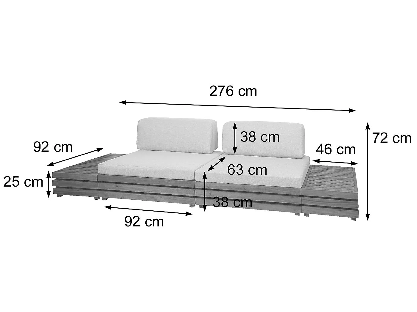 Garten-Garnitur MCW-L28 (4er-Set), Polster dunkelgrau