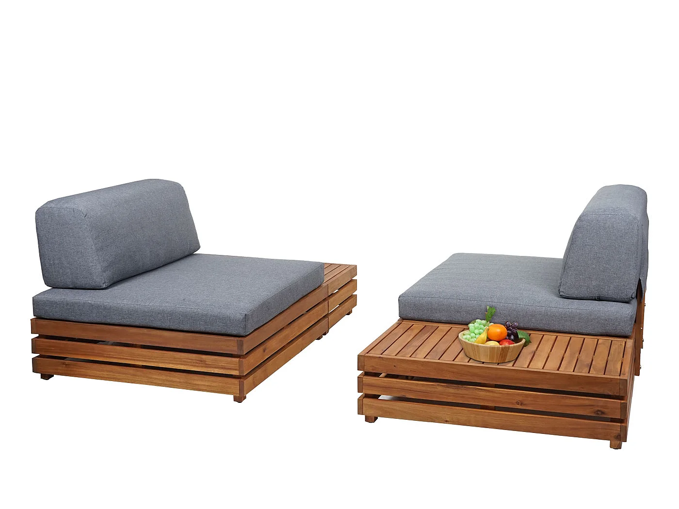 Garten-Garnitur MCW-L28 (4er-Set), Polster dunkelgrau
