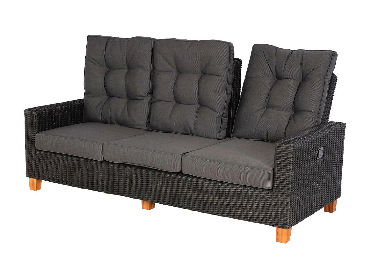 Zestaw ogrodowy MCW-G28 Rattan (4-częściowy),  antracyt, szare poduszki