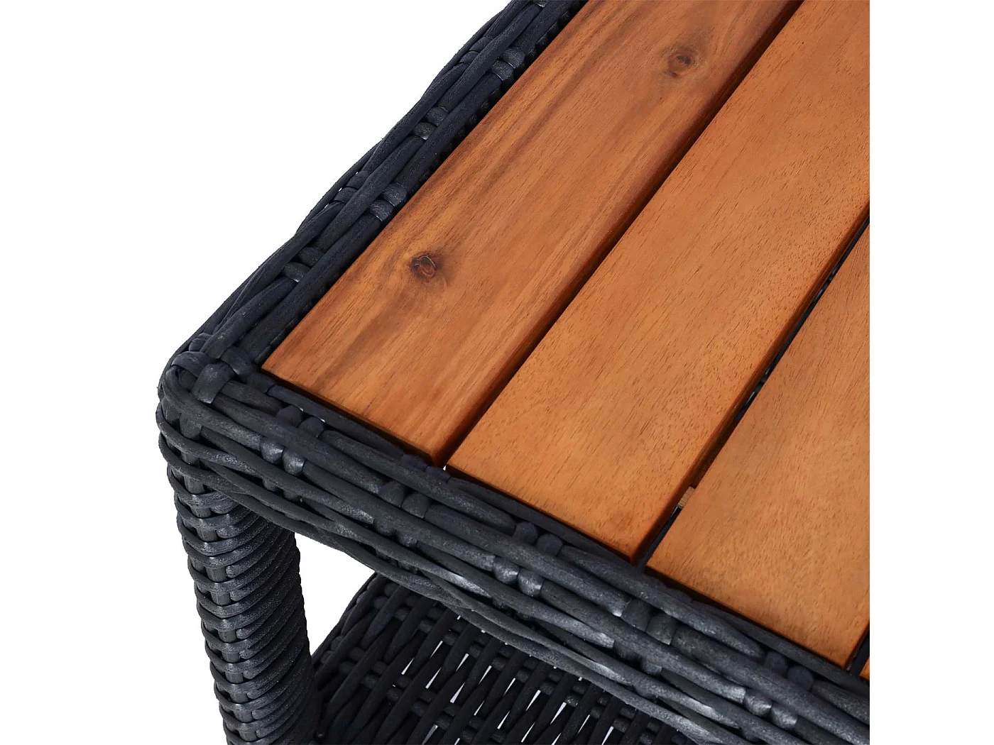 Gartengarnitur MCW-G28 Rattan (4-teilig), Anthrazit, Kissen grau