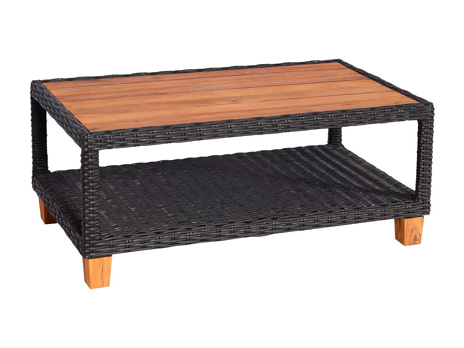 Gartengarnitur MCW-G28 Rattan (4-teilig), Anthrazit, Kissen grau