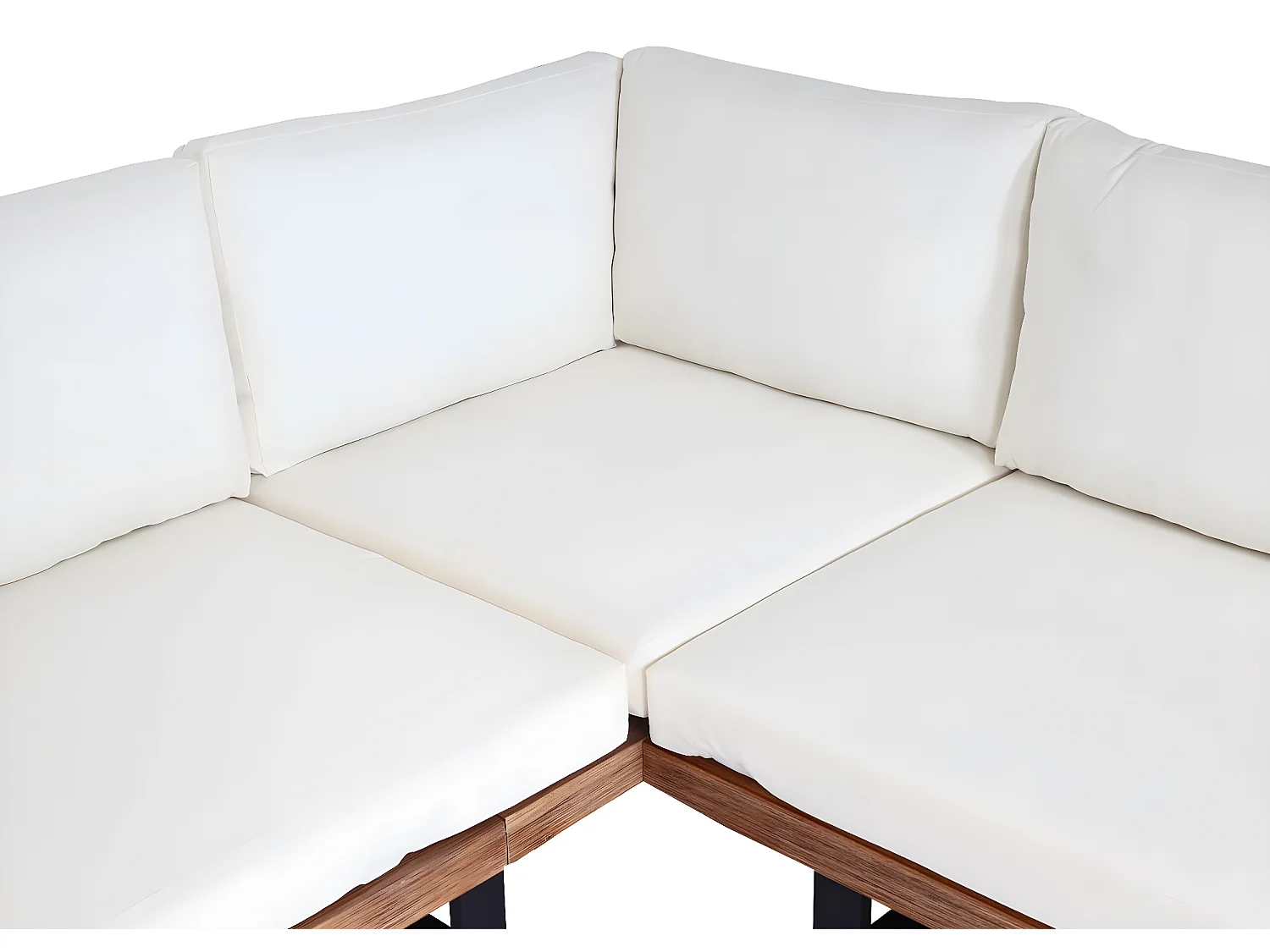 Zestaw ogrodowy MCW-H54 (zestaw 2 sztuk),  jasnobrązowy, tapicerka kremowa biel