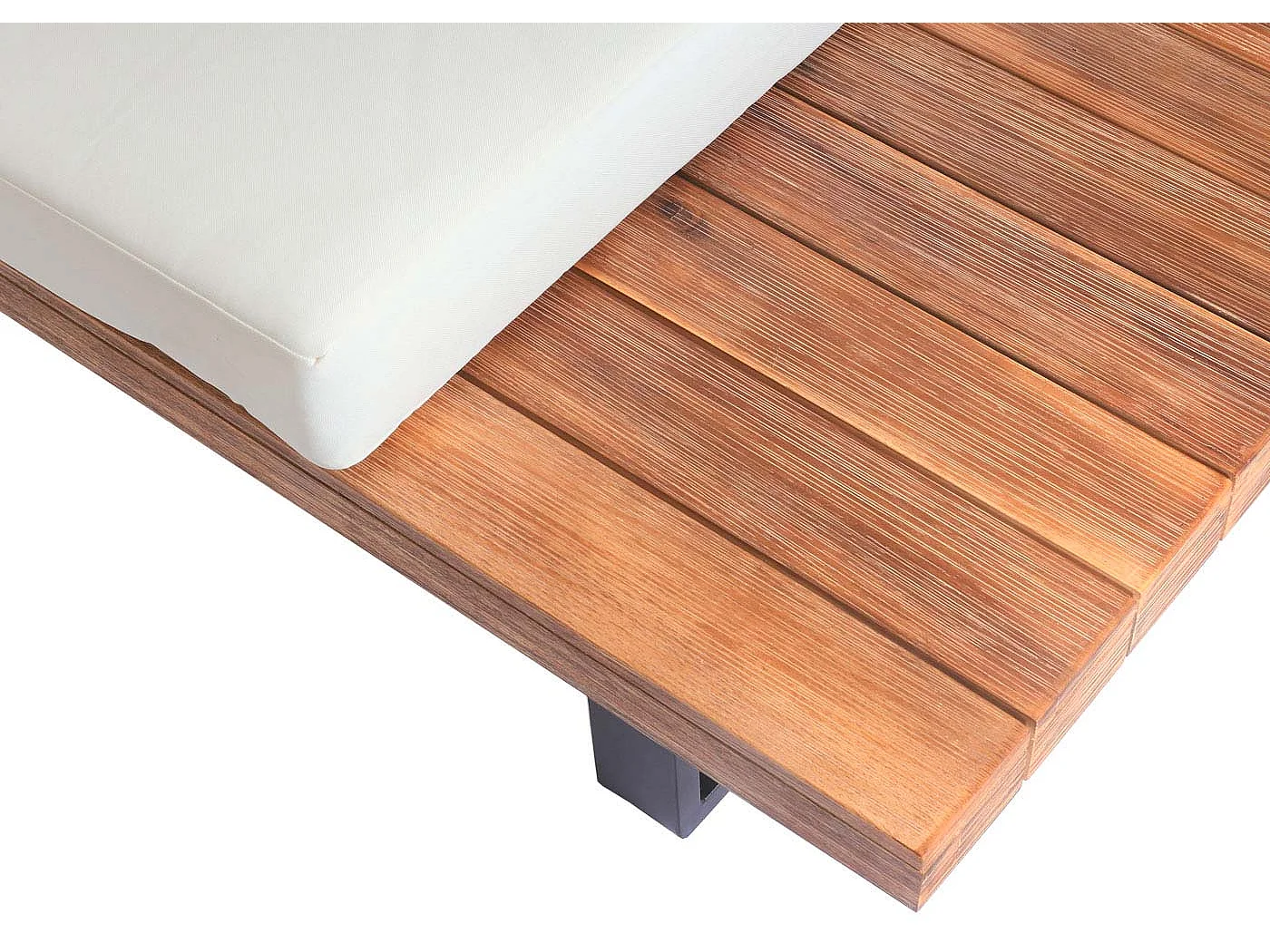 Zestaw ogrodowy MCW-H54 (zestaw 2-częściowy),  jasnobrązowy, tapicerka w kolorze kremowo-białym