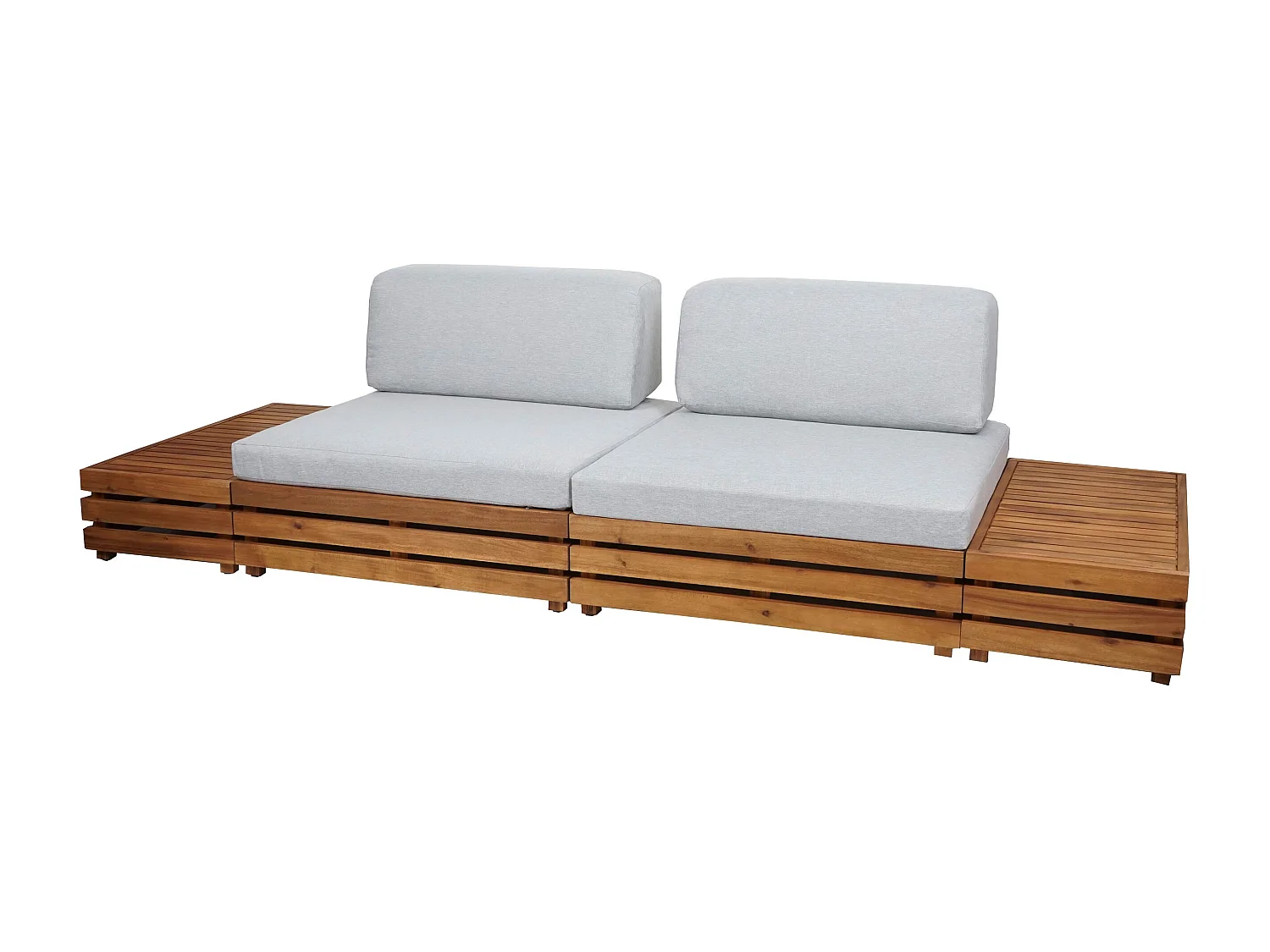 Garten-Garnitur MCW-L28 (4er-Set), Polster hellgrau