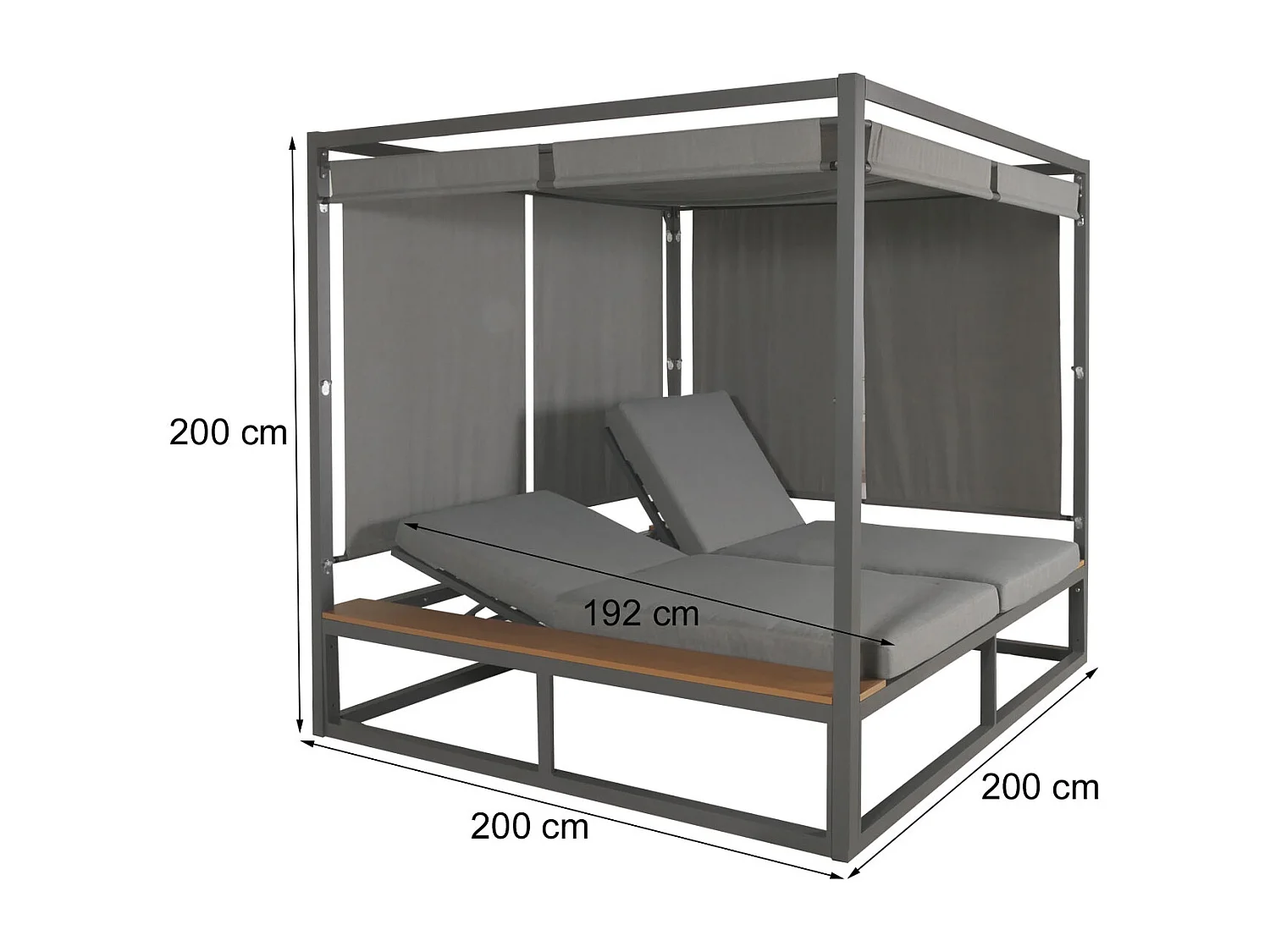 Leżak ogrodowy MCW-M63,  ciemnoszary