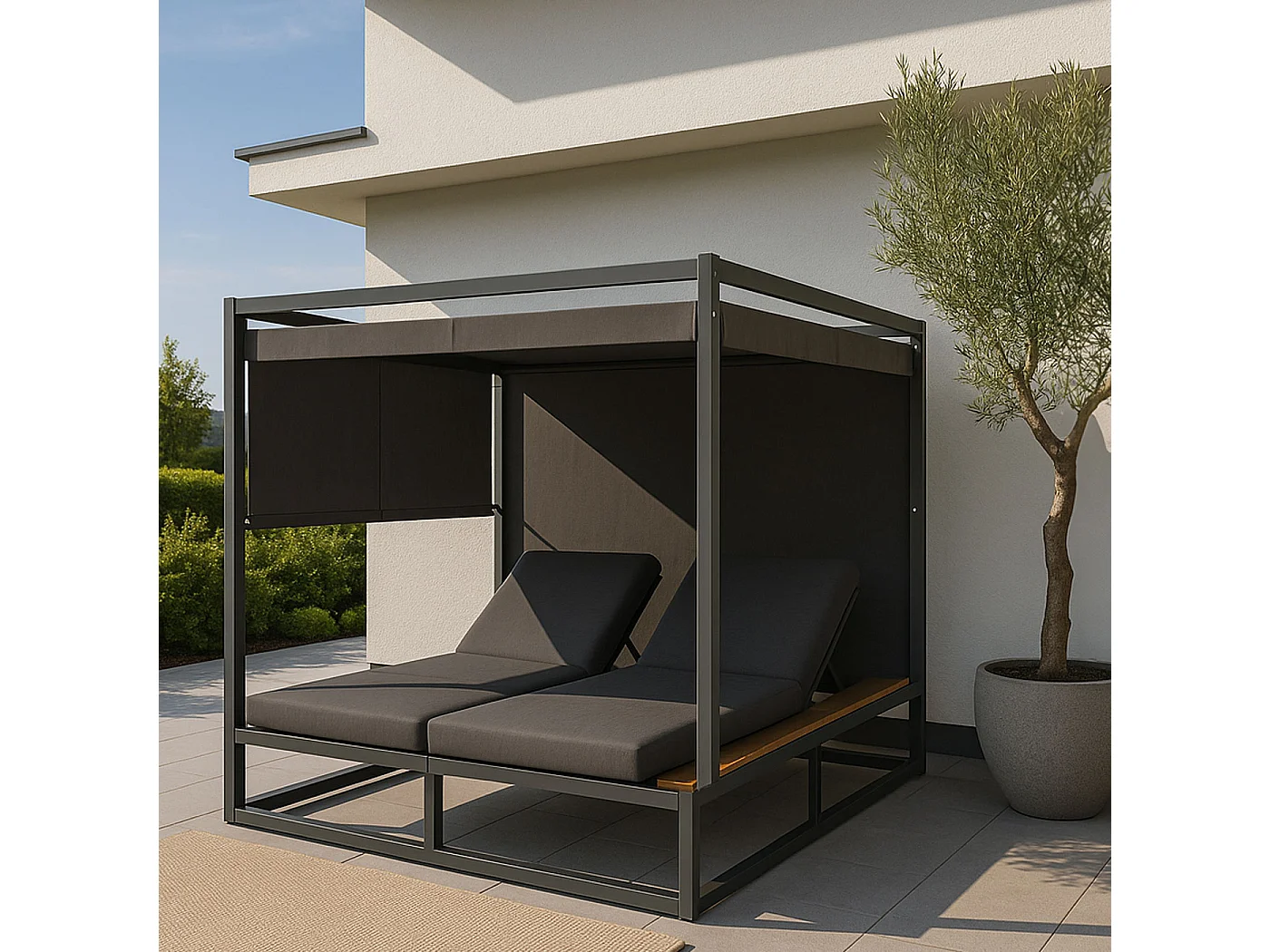 Leżak ogrodowy MCW-M63,  ciemnoszary