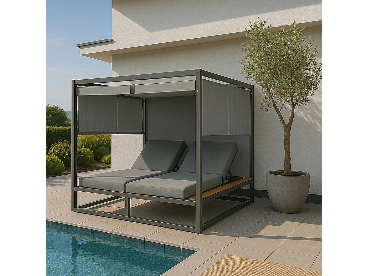 Leżak ogrodowy MCW-M63,  jasnoszary