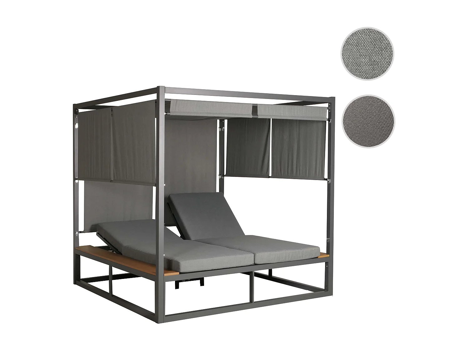 Leżak ogrodowy MCW-M63,  jasnoszary