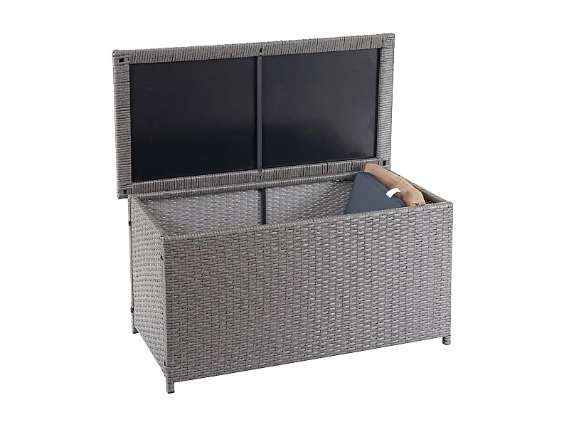 Poduszka z polirattanu MCW-D88 I,  Basic grey, 51x100x50cm 170l