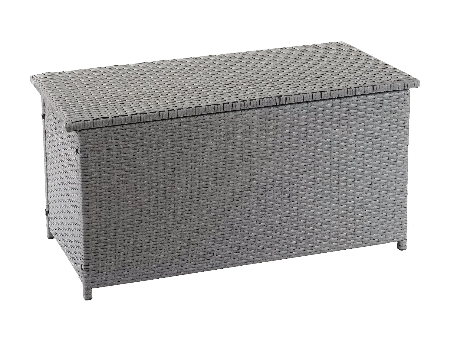 Polyrotan kussenbox MCW-D88 III,  Basic grijs, 51x100x50cm 170l