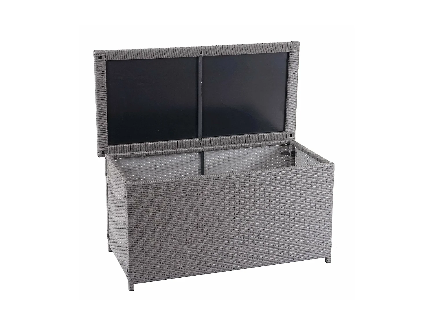 Skrzynia na poduszki z polirattanowa MCW-D88 I,  Basic szara, 51x100x50cm 170l