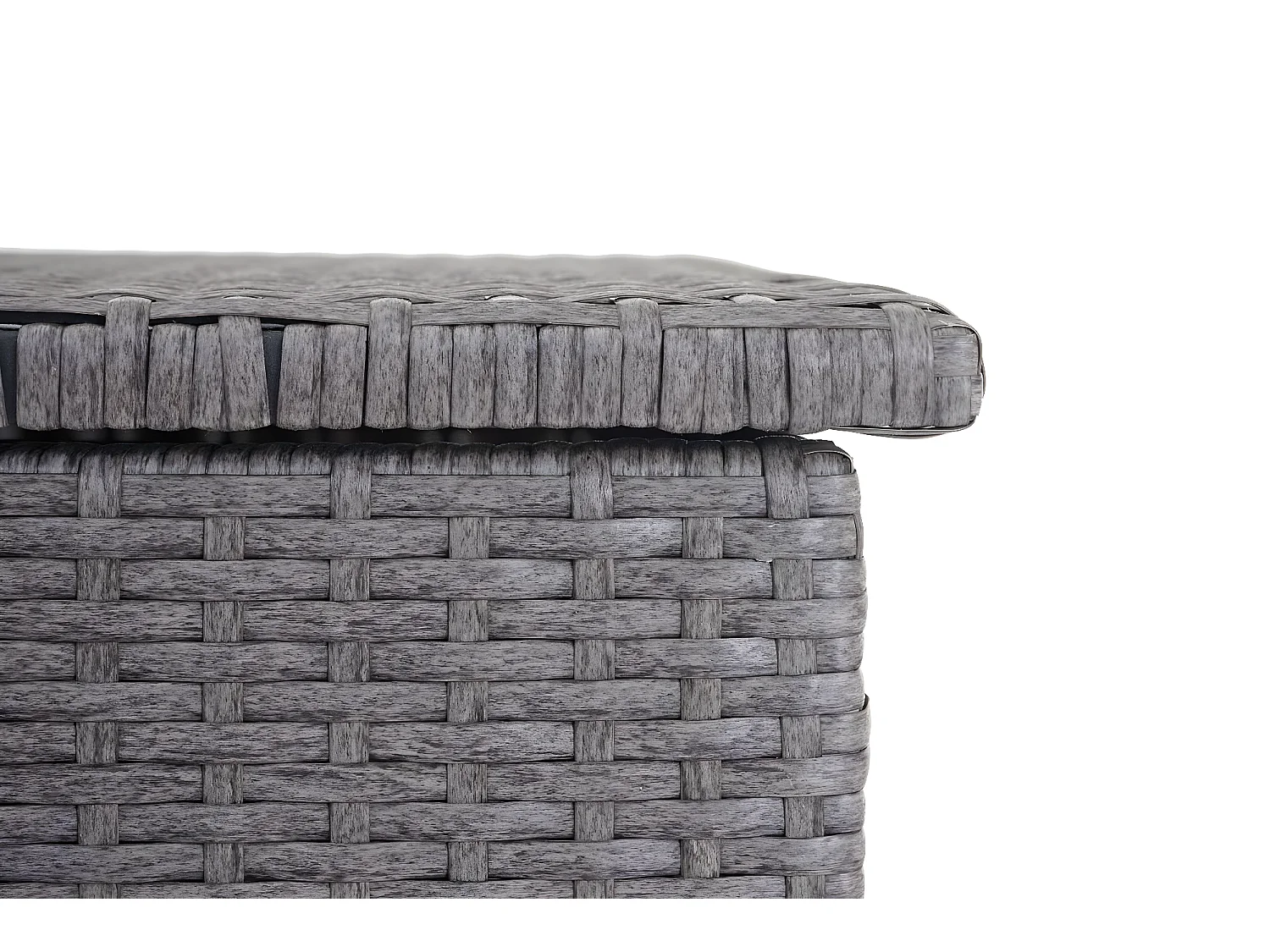 Skrzynia na poduszki z polirattanowa MCW-D88 I,  Basic szara, 51x100x50cm 170l