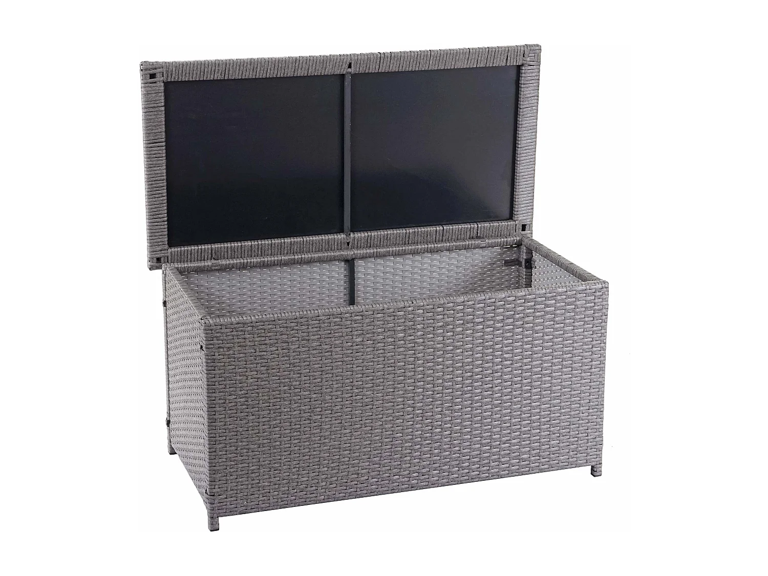 Skrzynia na poduszki z polirattanowa MCW-D88 I,  Basic szara, 51x100x50cm 170l