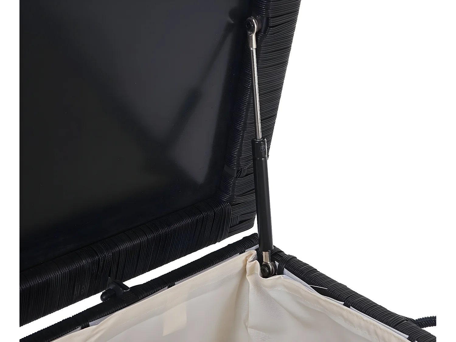 Poduszka z polirattanu MCW-D88 I,  Premium czarny, 51x100x50cm 170l