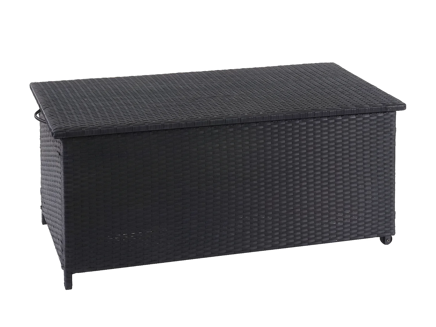 Skrzynia na poduszki z polirattanowa MCW-D88 I,  Premium czarna, 51x100x50cm 170l