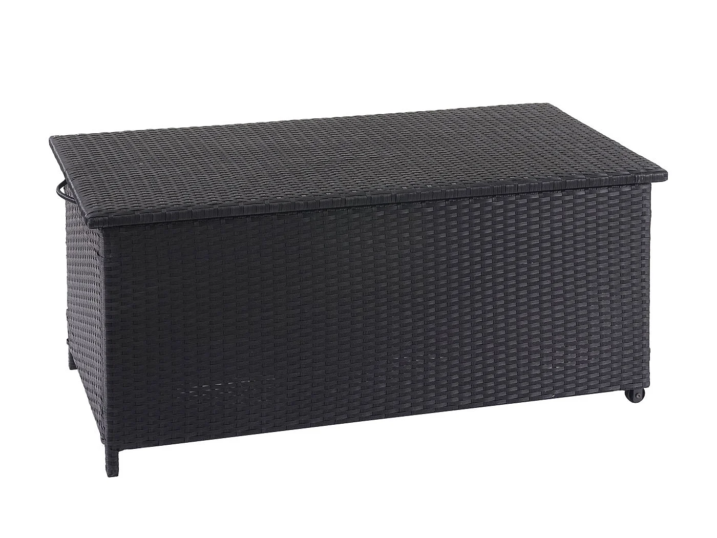 Skrzynia na poduszki z polirattanowa MCW-D88 I,  Premium czarna, 51x100x50cm 170l