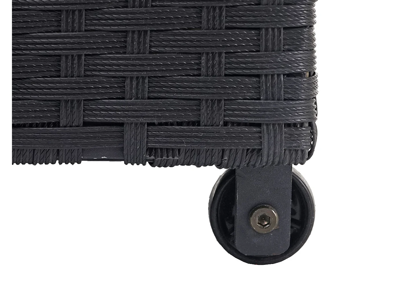 Skrzynia na poduszki z polirattanowa MCW-D88 I,  Premium czarna, 51x100x50cm 170l