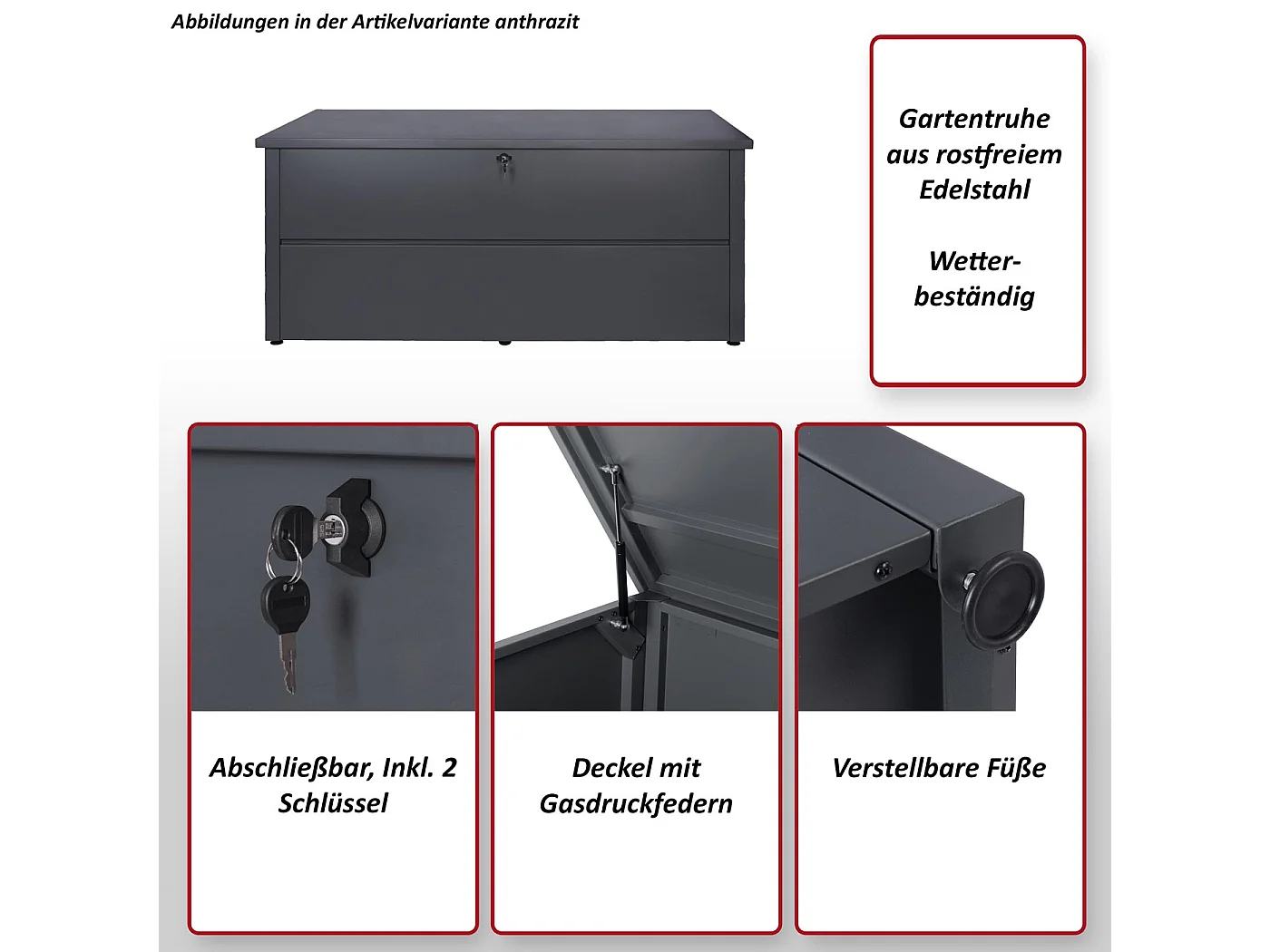 Tuinkist MCW-J56 Afsluitbaar,  lichtgrijs