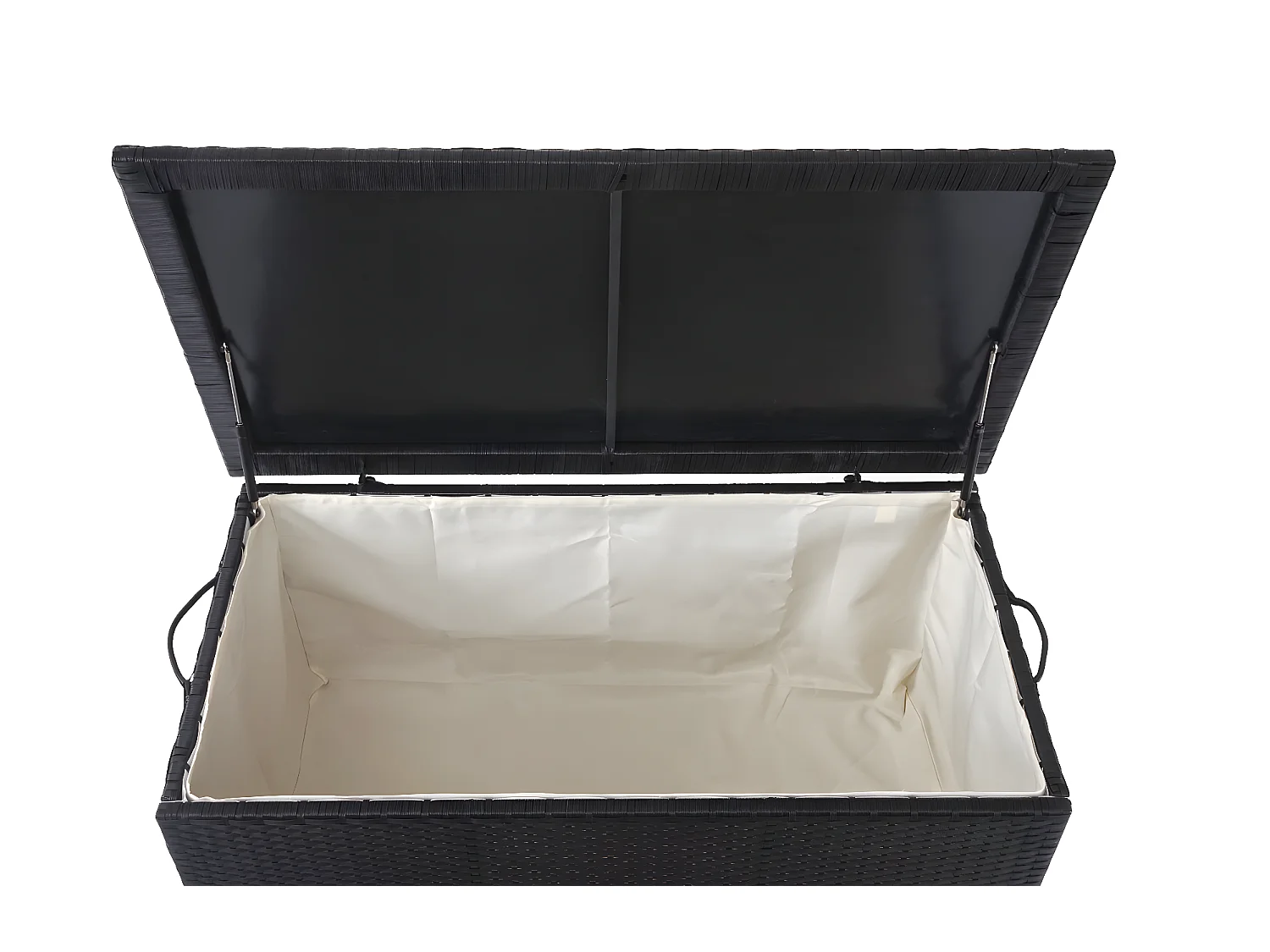 Poduszka z polirattanu MCW-D88 III,  Premium czarny, 63x135x52cm 320l