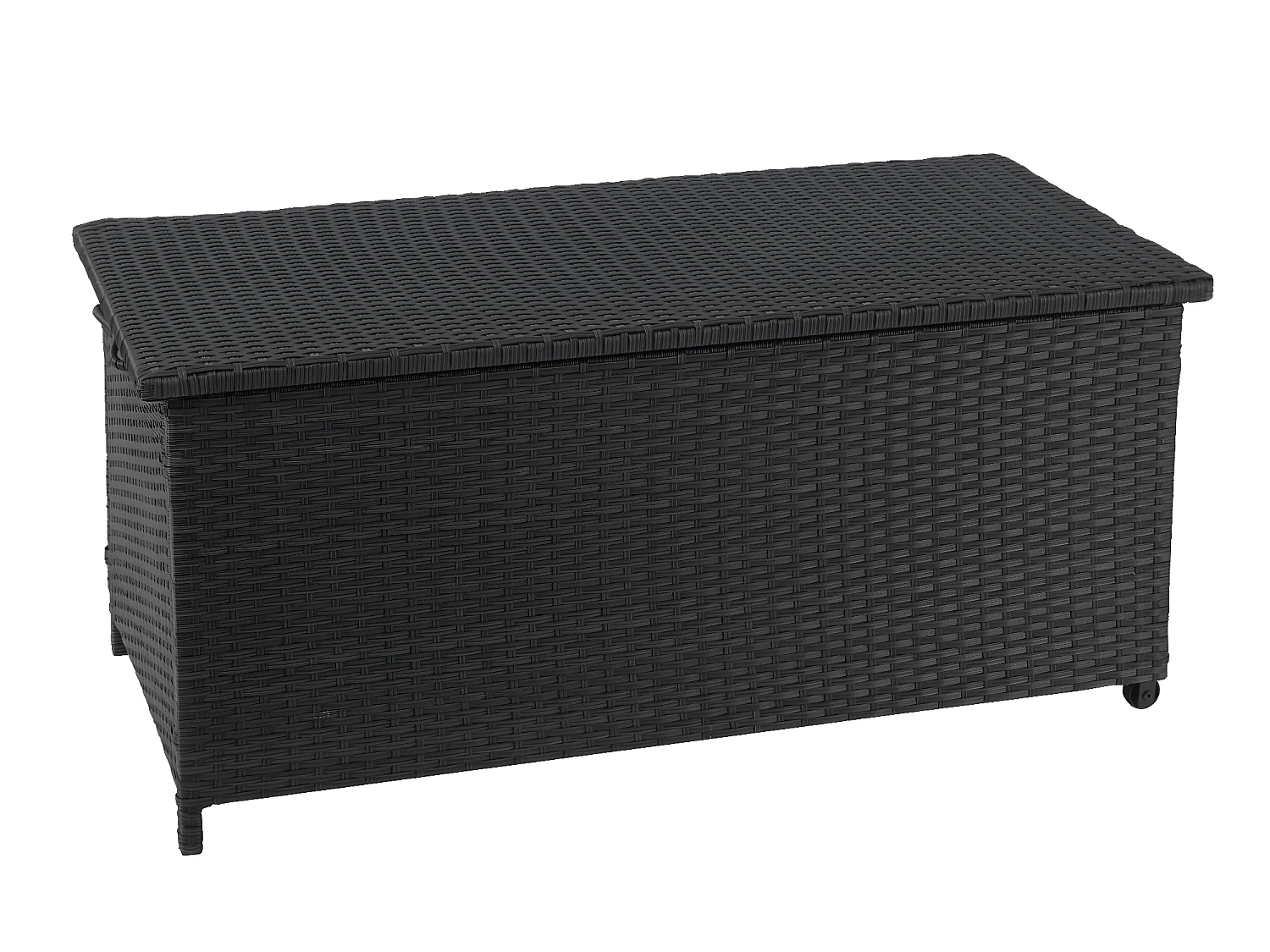 Skrzynia na poduszki z polirattanowa MCW-D88 III,  Premium czarna, 63x135x52cm 320l