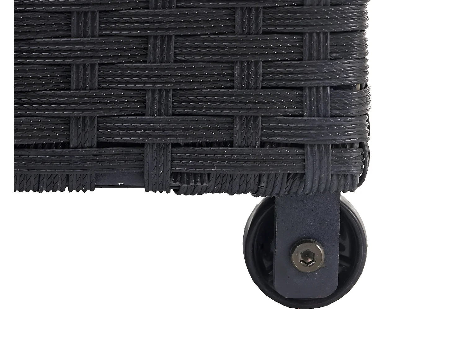 Skrzynia na poduszki z polirattanowa MCW-D88 III,  Premium czarna, 63x135x52cm 320l