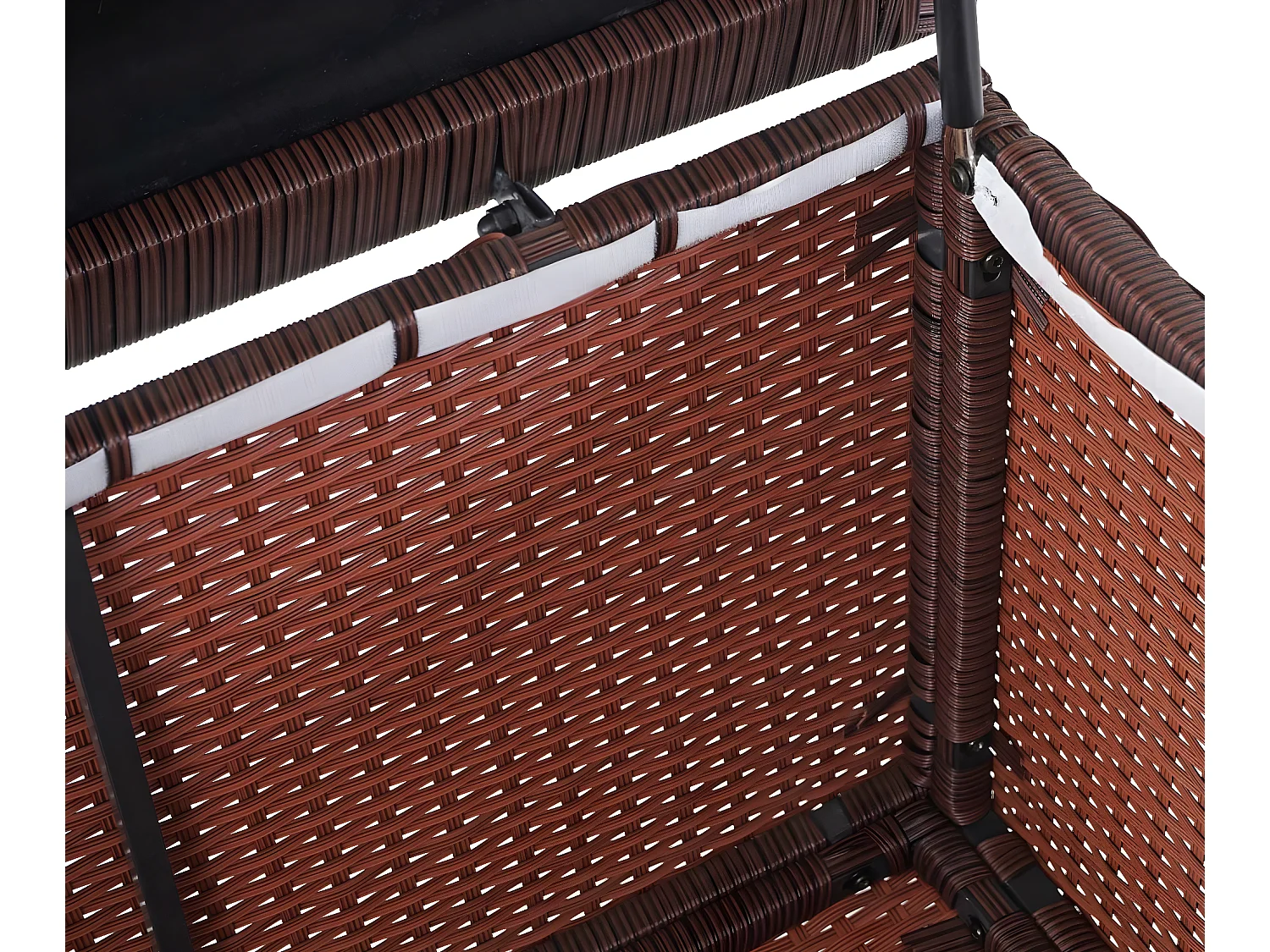 Poly-Rattan Kissenbox MCW-D88 III, Premium braun, 63x135x52cm 320l