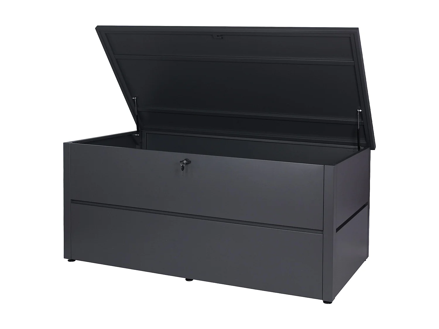 Baule contenitore cassapanca da esterno MCW-J56 acciaio inox 783l ~ antracite