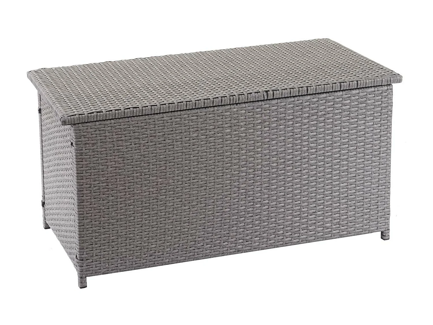 Baule contenitore esterno giardino MCW-D88 polyrattan ~ Basic 63x135x52cm 320l grigio