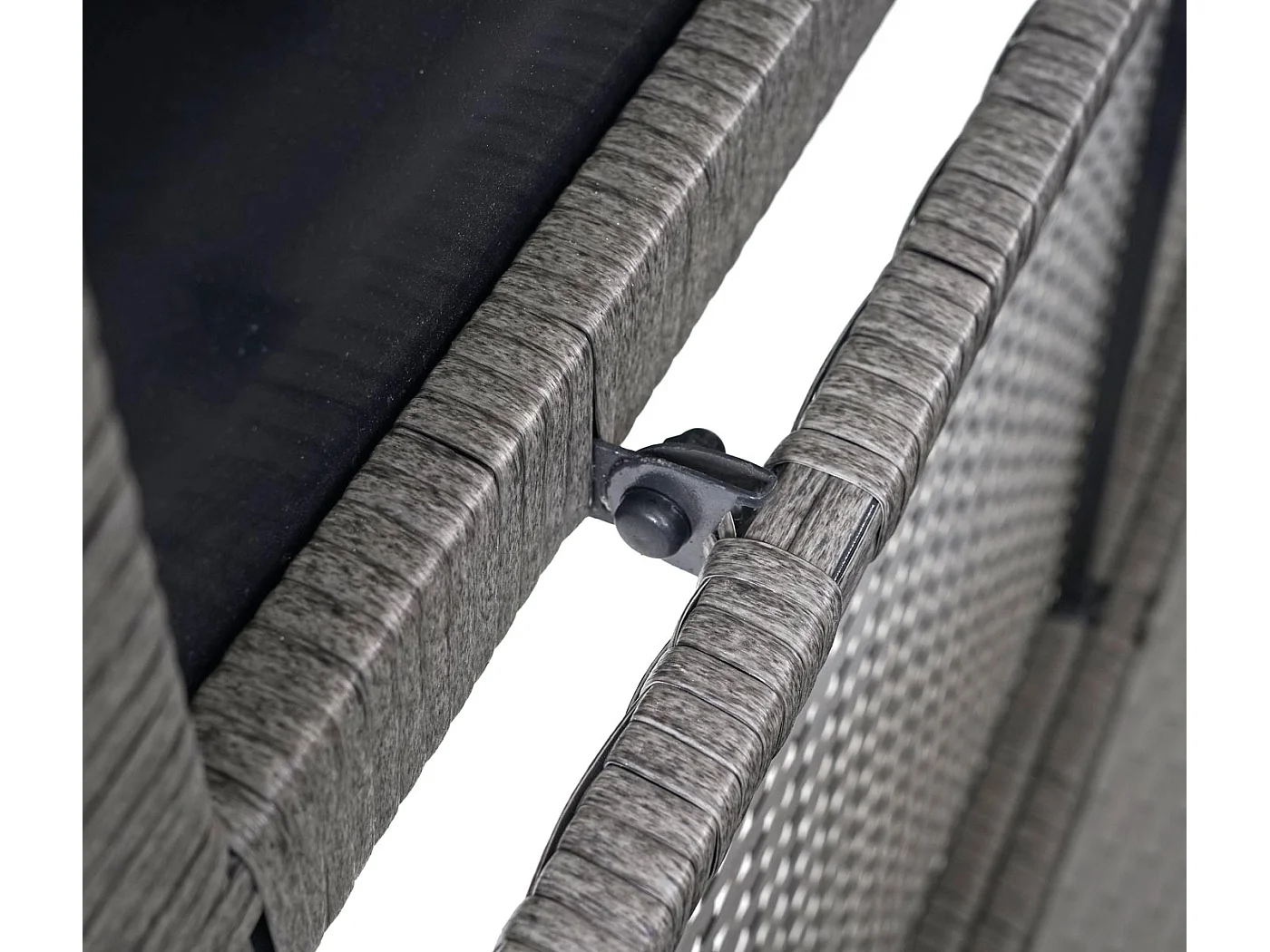 Skrzynia na poduszki z polirattanowa MCW-D88 III,  Basic szara, 63x135x52cm 320l