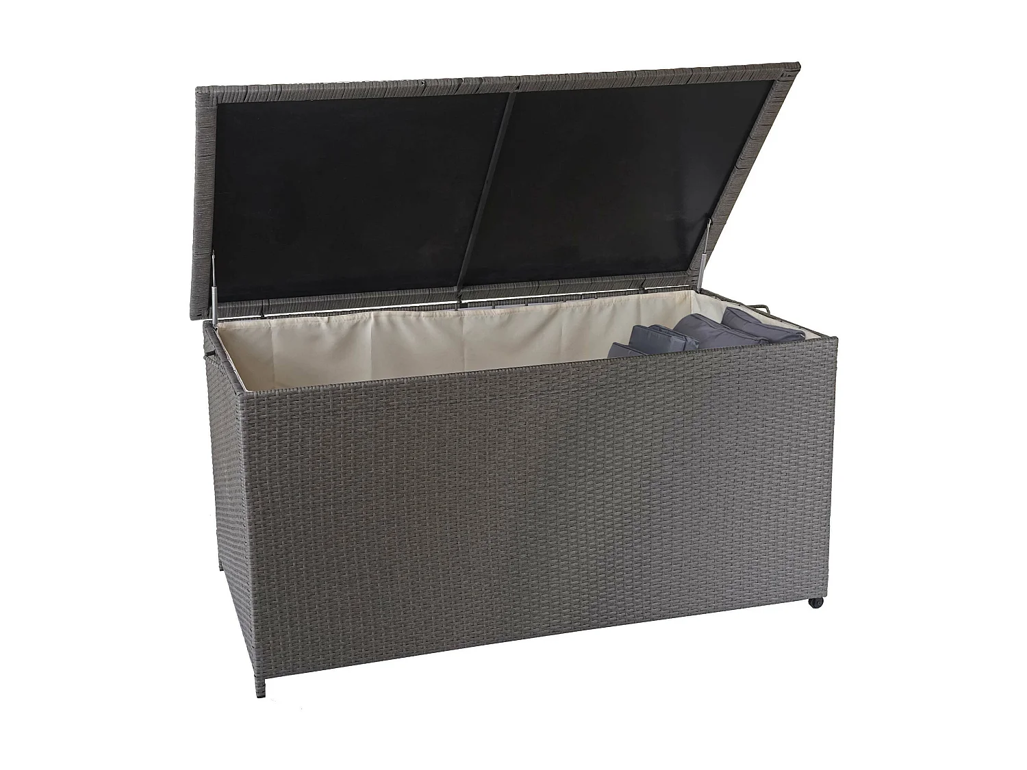 Skrzynka na poduszki z polirutanu MCW-D88 IV,  Premium szara, 80x160x94cm 950l