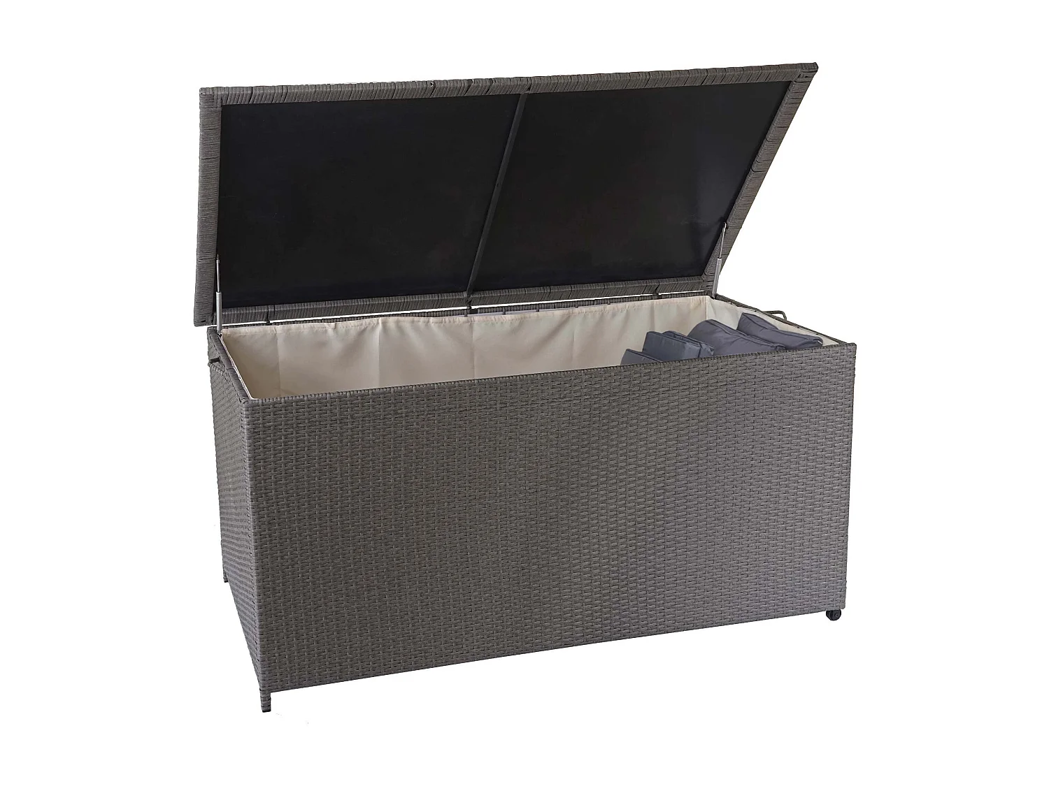 Skrzynka na poduszki z polirutanu MCW-D88 IV,  Premium szara, 80x160x94cm 950l
