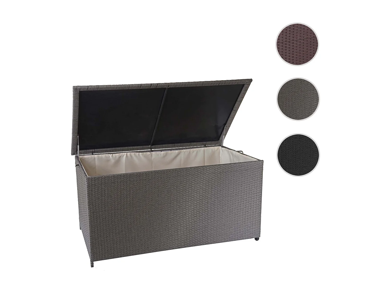 Skrzynka na poduszki z polirutanu MCW-D88 IV,  Premium szara, 80x160x94cm 950l