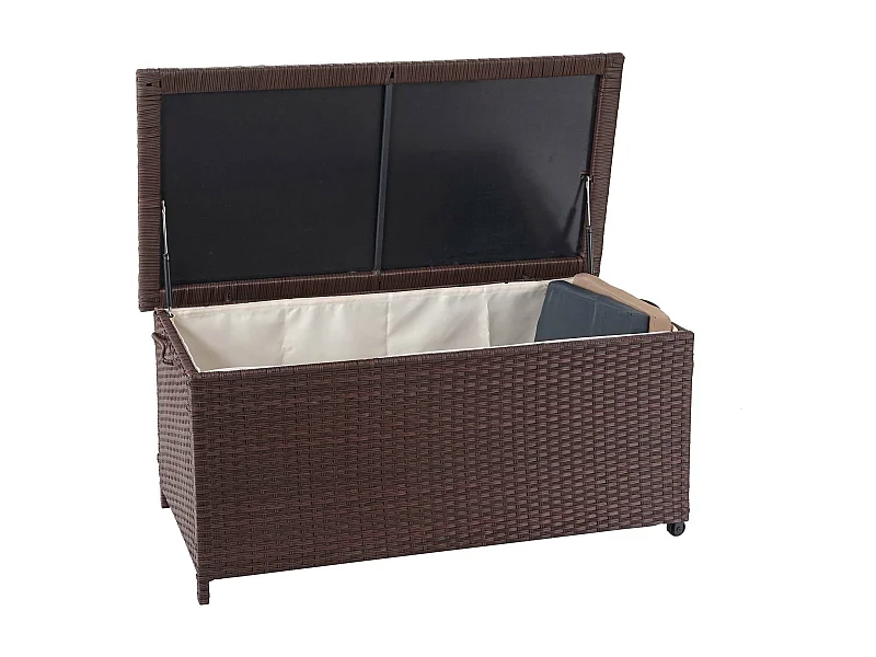 Poduszka z polirattanu MCW-D88 I,  Premium brązowy, 51x100x50cm 170l