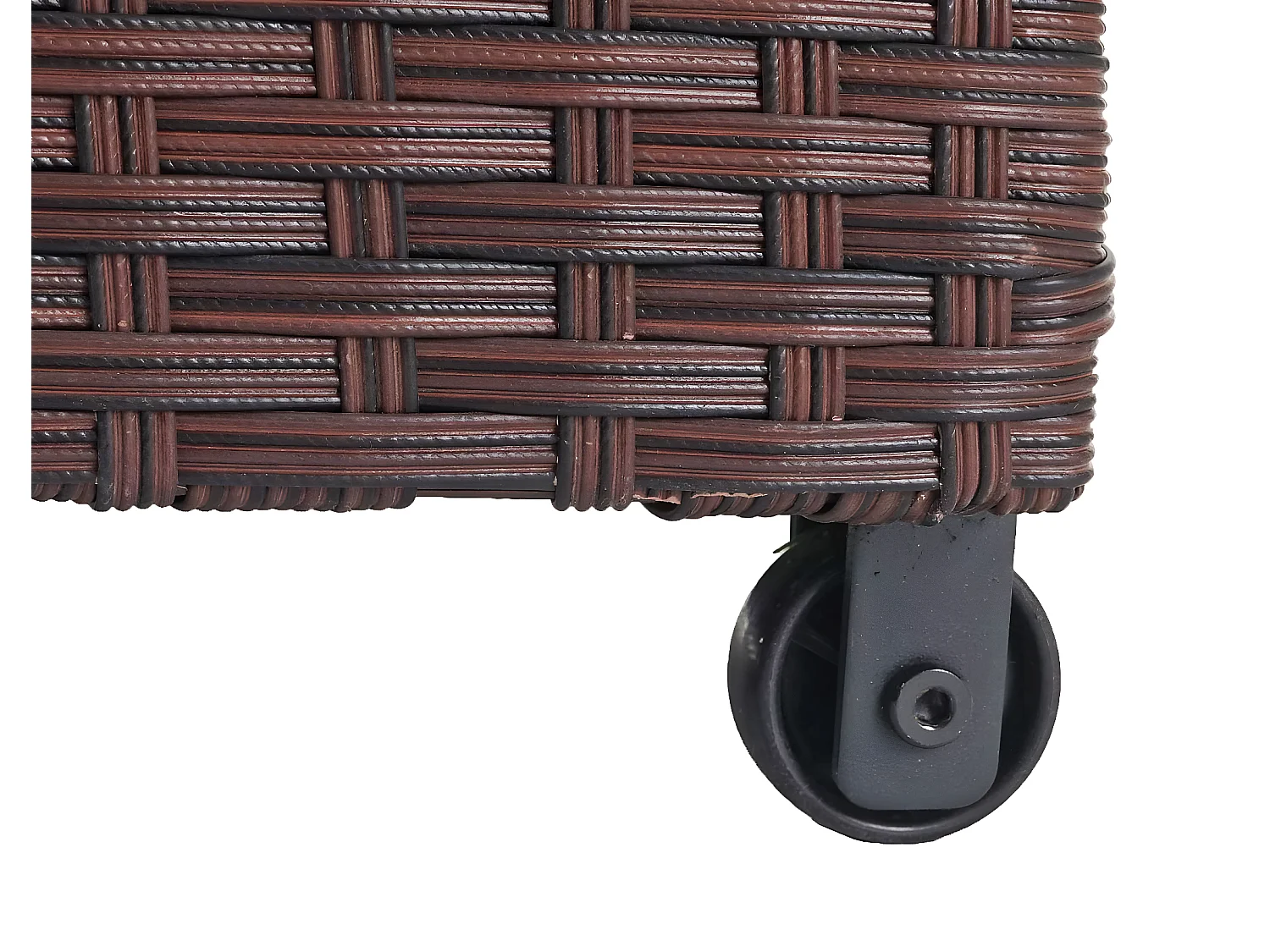 Poly-Rattan Kissenbox MCW-D88 I, Premium braun, 51x100x50cm 170l