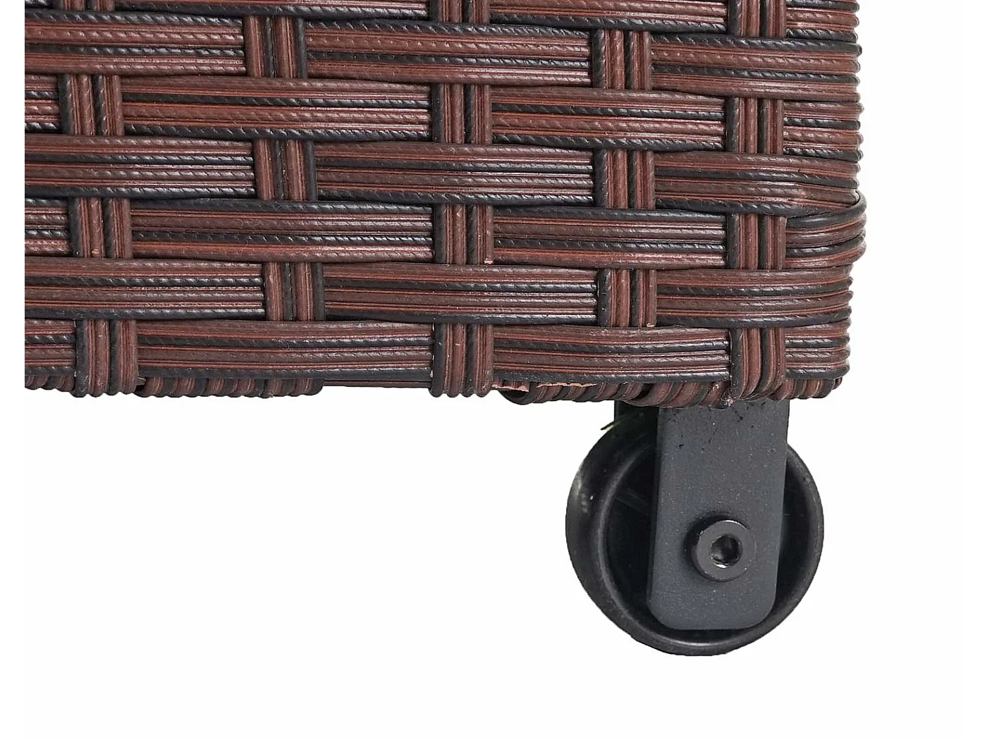 Skrzynia na poduszki z polirattanowa MCW-D88 I,  Premium brązowa, 51x100x50cm 170l