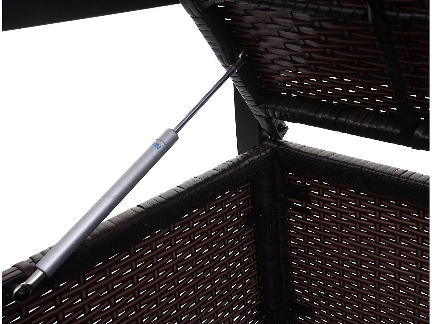 Poly-Rattan 2er Sitzbank MCW-F39, Braun, Kissen schwarz