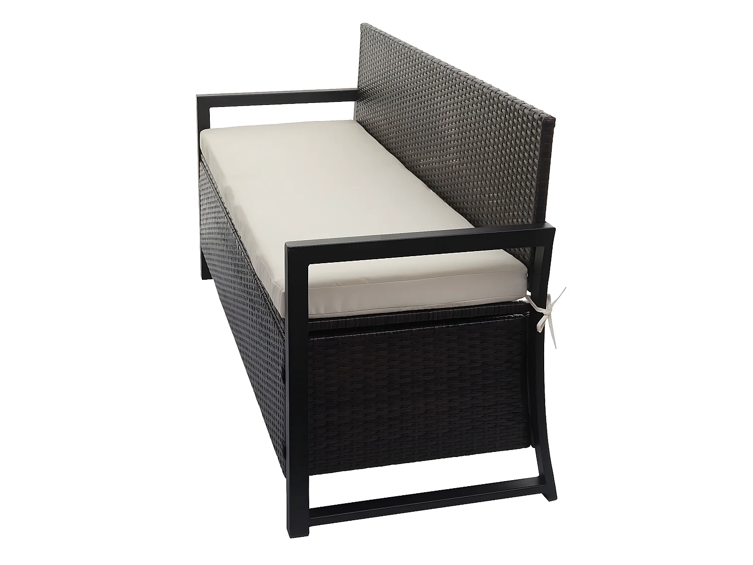 Poly-Rattan 3er Sitzbank MCW-F39, Braun, Kissen creme