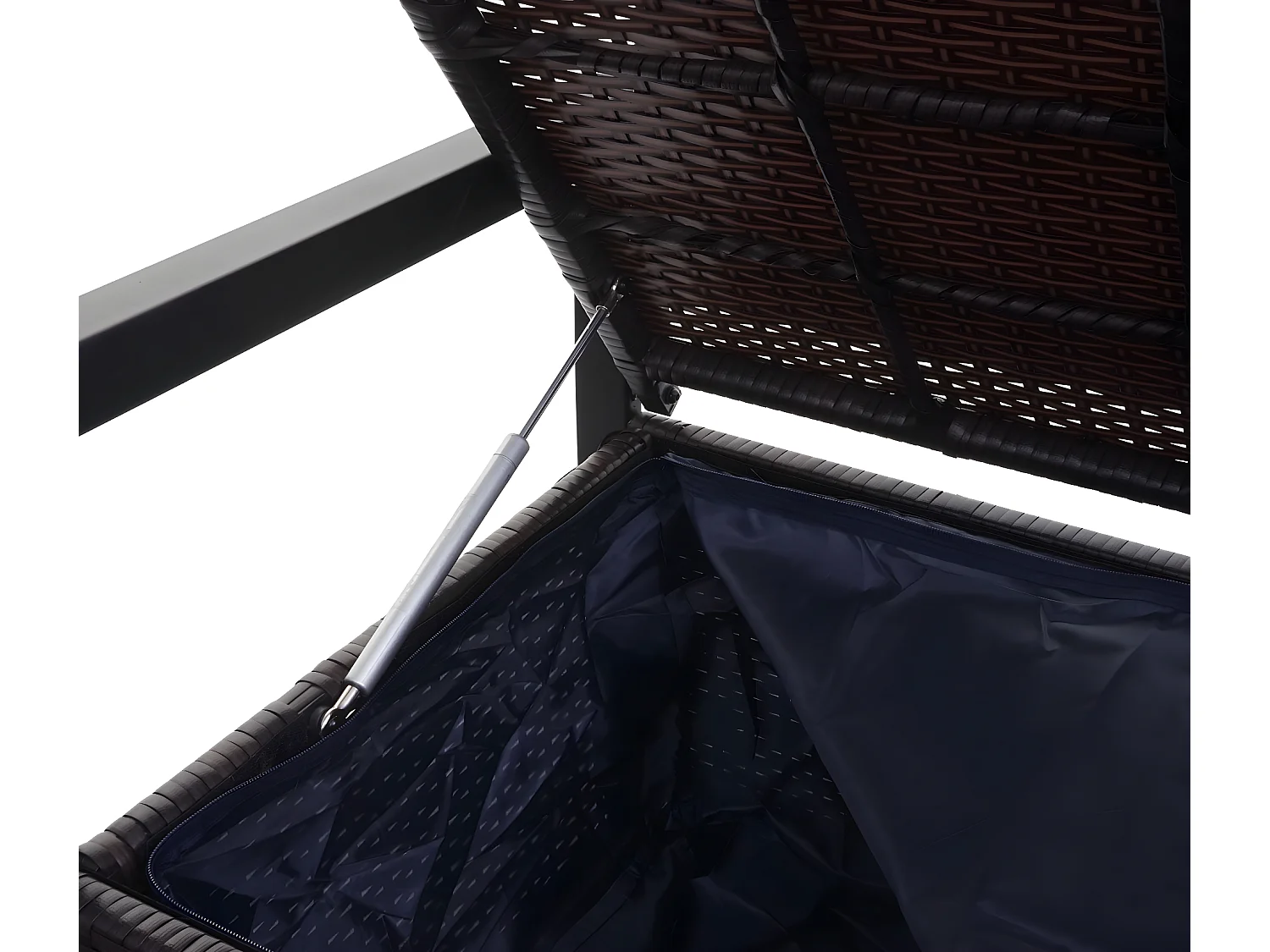 Ławka 3-osobowa z polirattanu MCW-F39,  brązowy, poduszki kremowy