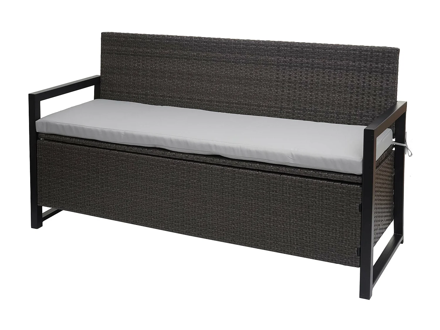 Poly-Rattan 3er Sitzbank MCW-F39, Grau, Kissen grau