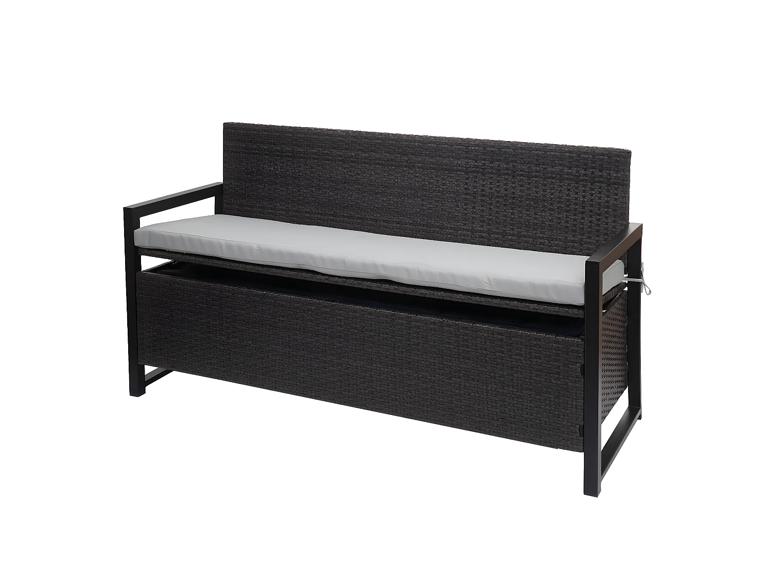Poly-Rattan 3er Sitzbank MCW-F39, Grau, Kissen grau