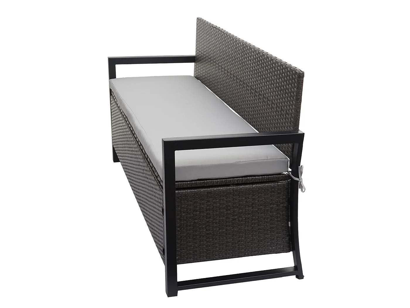 Poly-Rattan 3er Sitzbank MCW-F39, Grau, Kissen grau