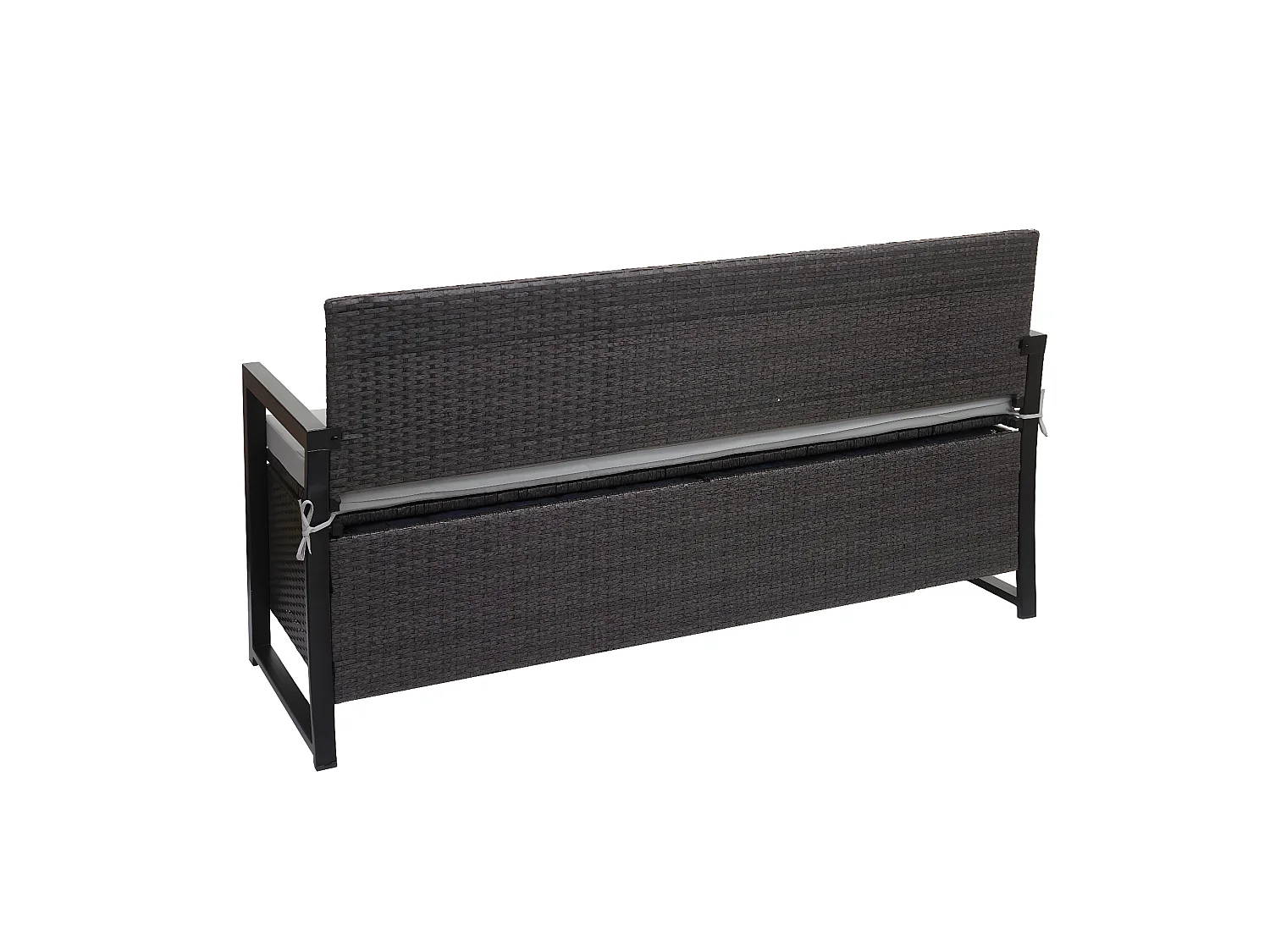 Poly-Rattan 3er Sitzbank MCW-F39, Grau, Kissen grau