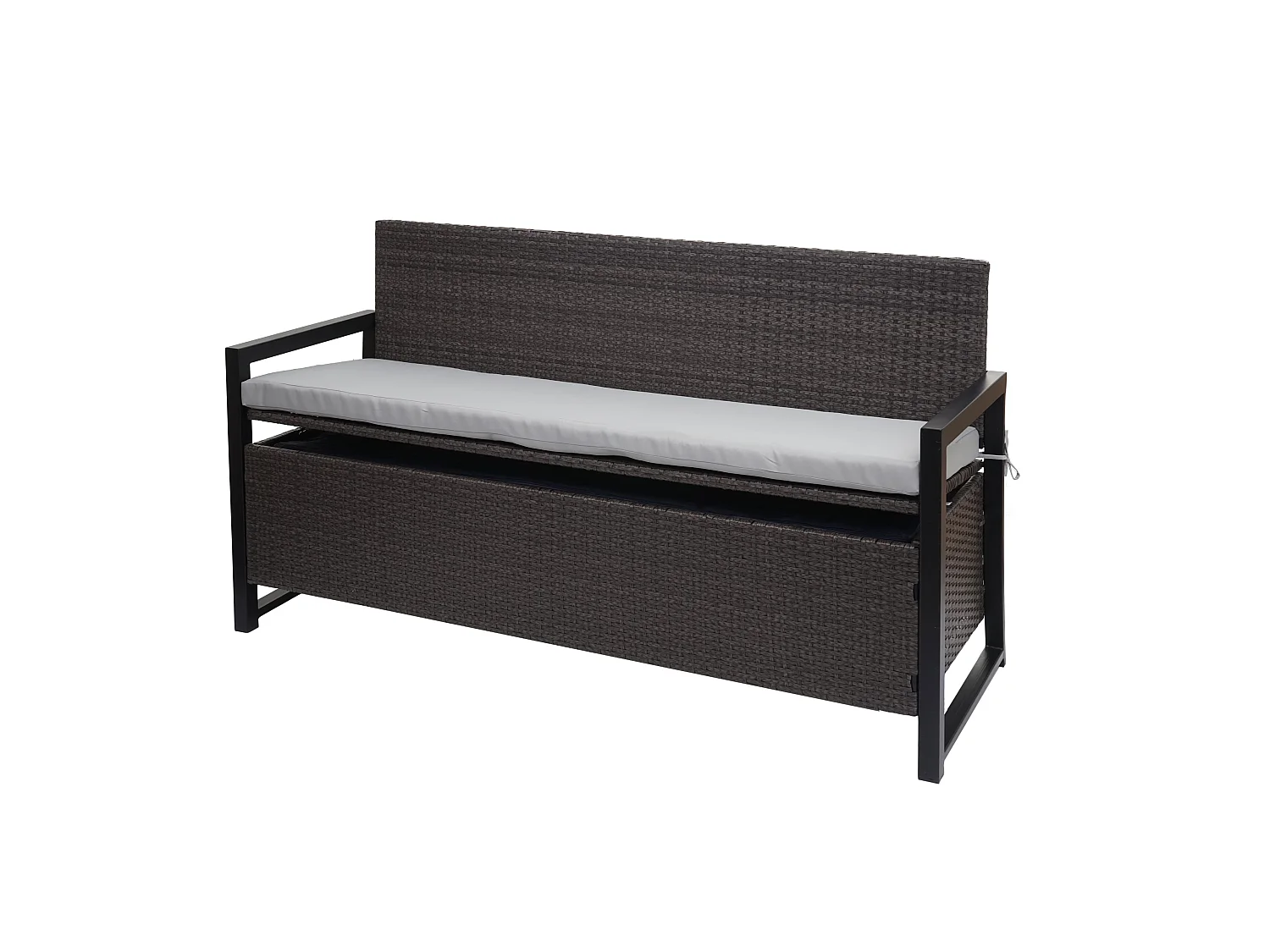 Poly-rattan 3-zitsbank MCW-F39,  grijs, grijze kussens