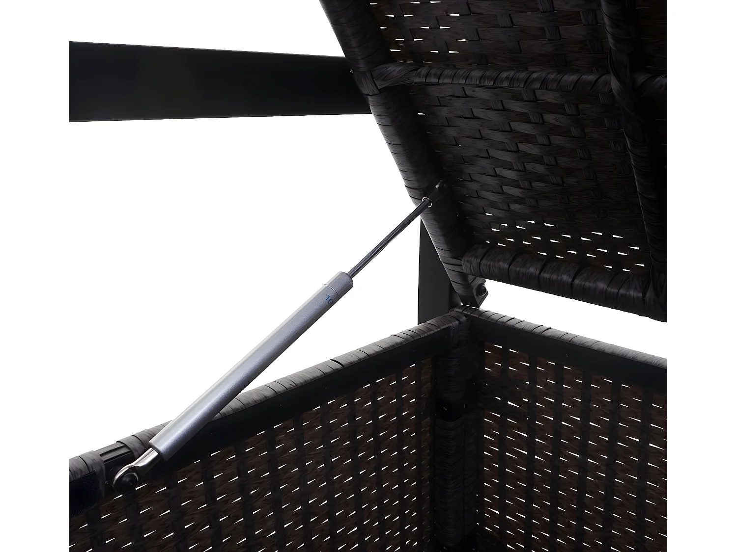 Ławka 3-osobowa z polirattanu MCW-F39,  szary, szare poduszki