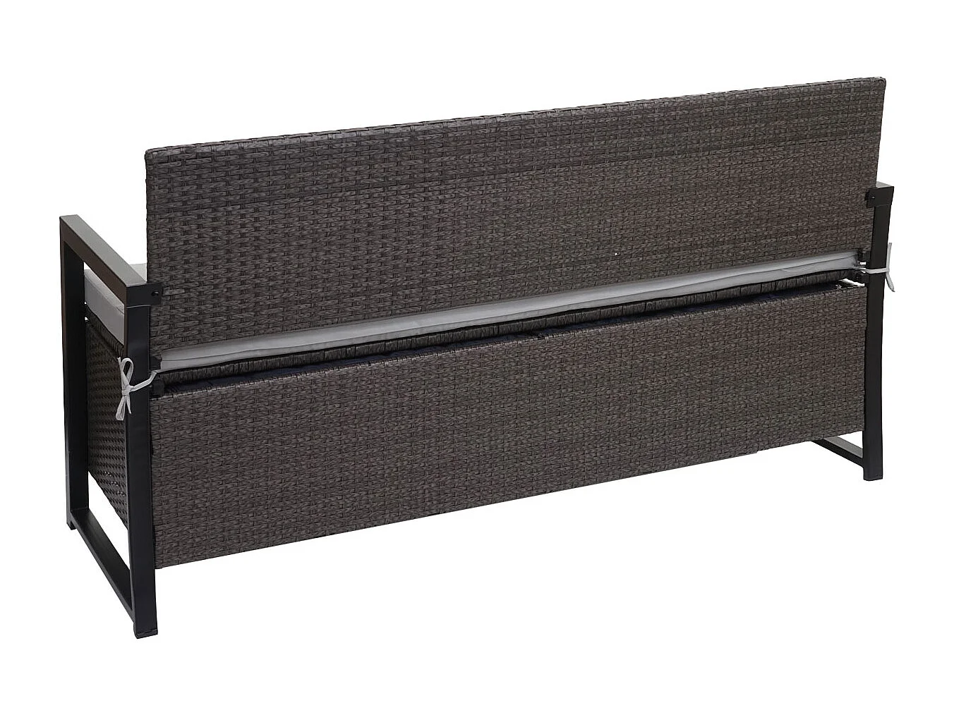 Polyrotan driezitsbank MCW-F39,  grijs, kussens grijs