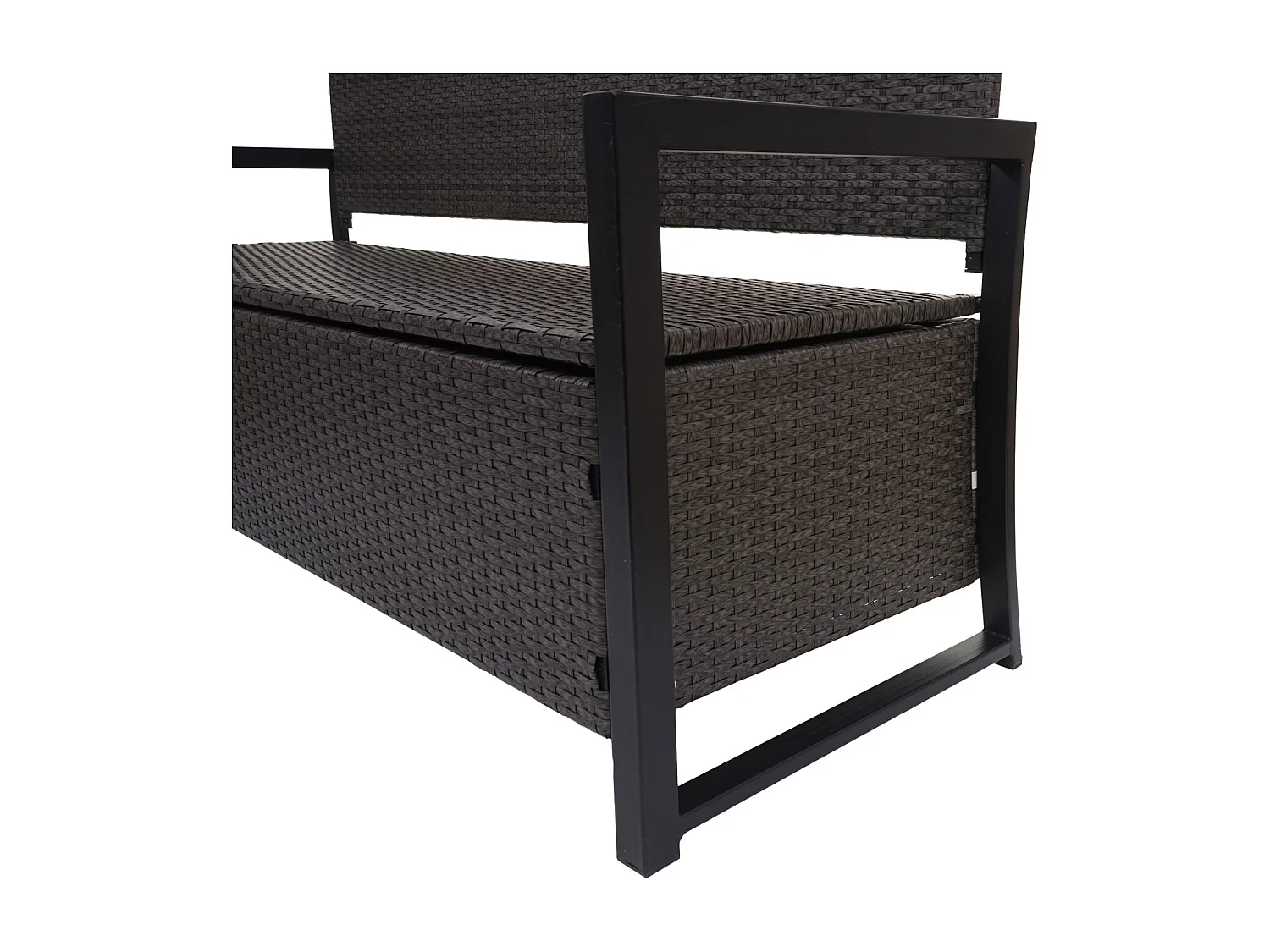 Polyrotan driezitsbank MCW-F39,  grijs, kussens grijs