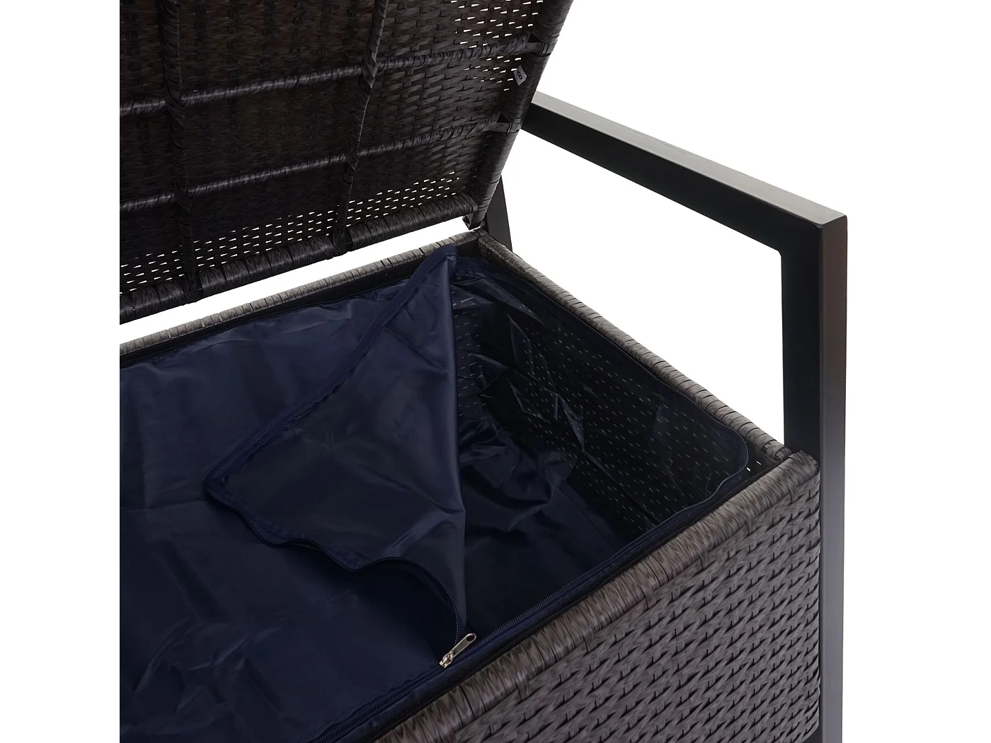 Polyrotan driezitsbank MCW-F39,  grijs, kussens grijs