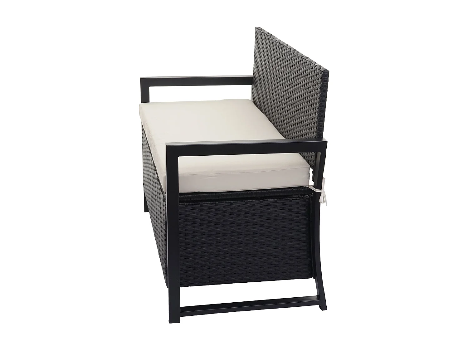 Poly-Rattan 2er Sitzbank MCW-F39, Anthrazit, Kissen creme